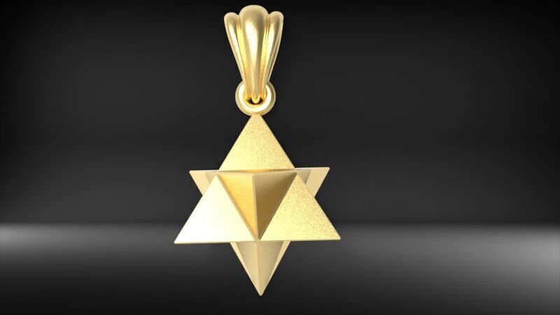 Merkabah star of david pendant 3D print model_11