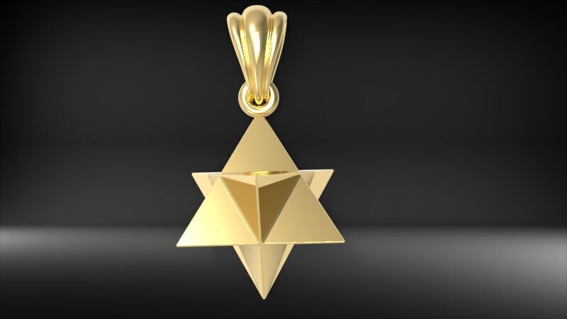 Merkabah star of david pendant 3D print model_1