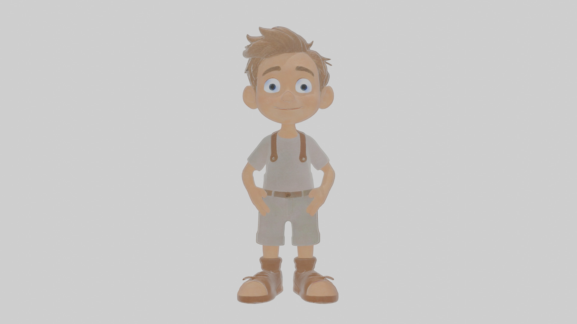 Cartoon Man Low-poly 3D model_12