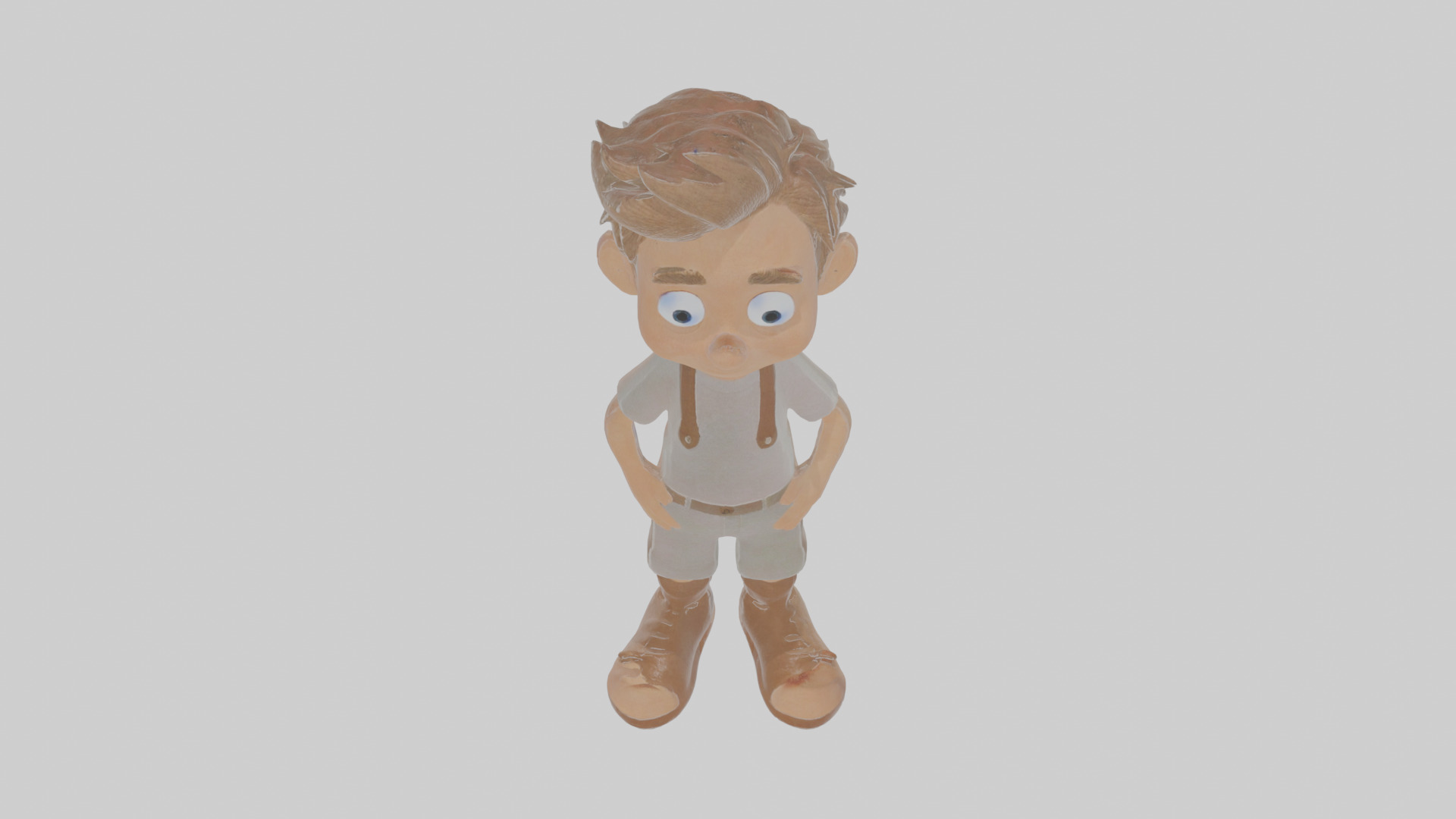 Cartoon Man Low-poly 3D model_24