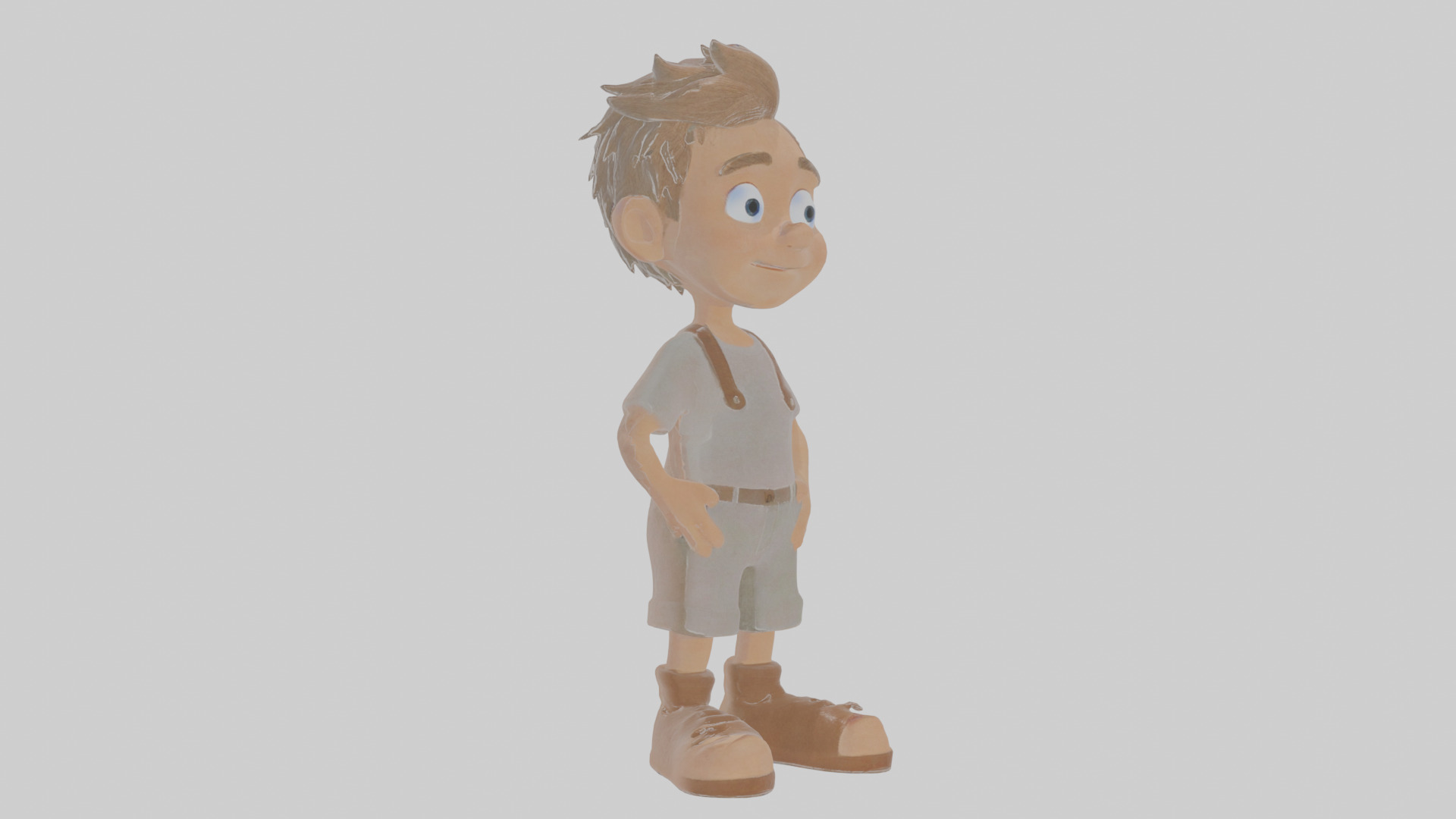 Cartoon Man Low-poly 3D model_16