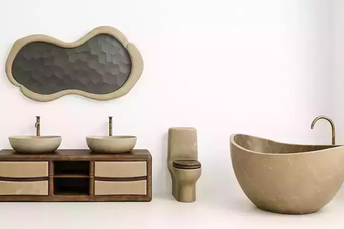 Rustic Stone Bathroom 3D Asset Pack 