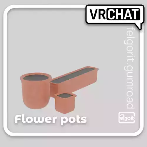 Flower Pots 3D Model Low-poly 3D model