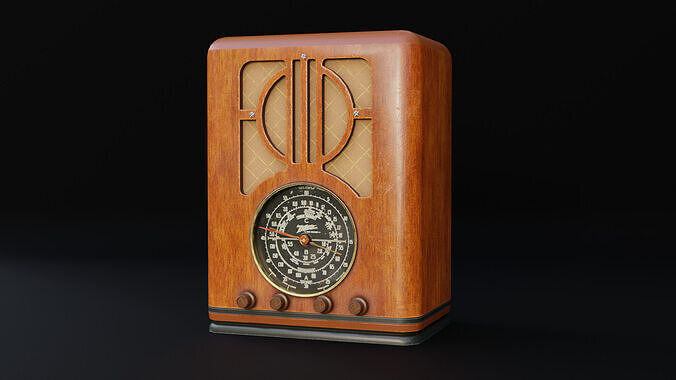 Vintage radio Zenith Low-poly 3D model