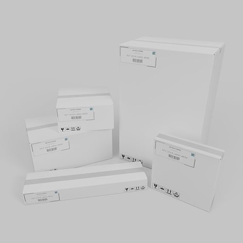 Cardboard Box Warehouse Essentials - Rigged and Customizable 3D Model Collection