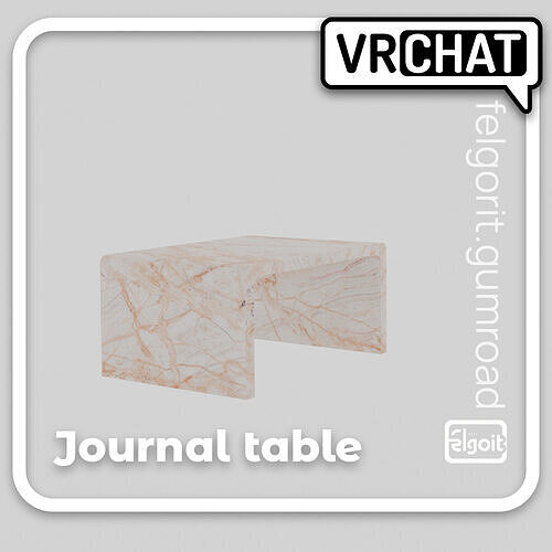 Journal Table 3D Model Low-poly 3D model