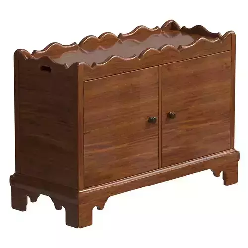 George III Mahogany Two-Door Cupboard 3D model