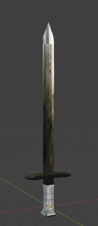 METALLIC REALISTIC MEDIAVAL SWORD Low-poly 3D model_0
