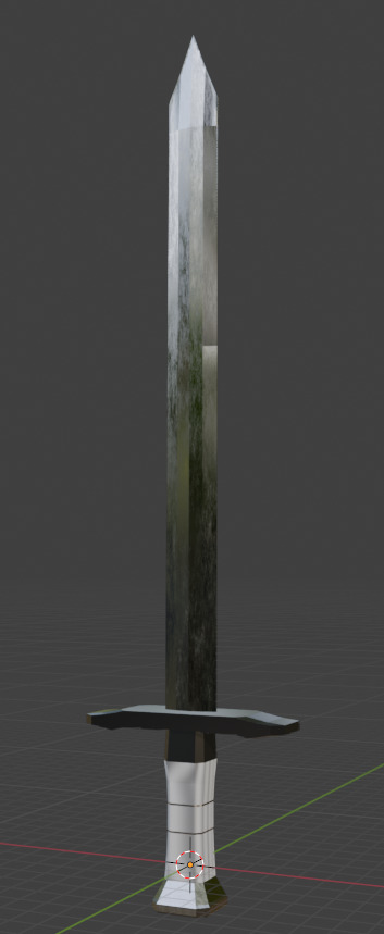 METALLIC REALISTIC MEDIAVAL SWORD Low-poly 3D model_2