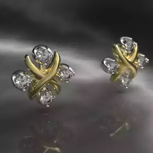 Tiffany Pusset X Earrings With Gems