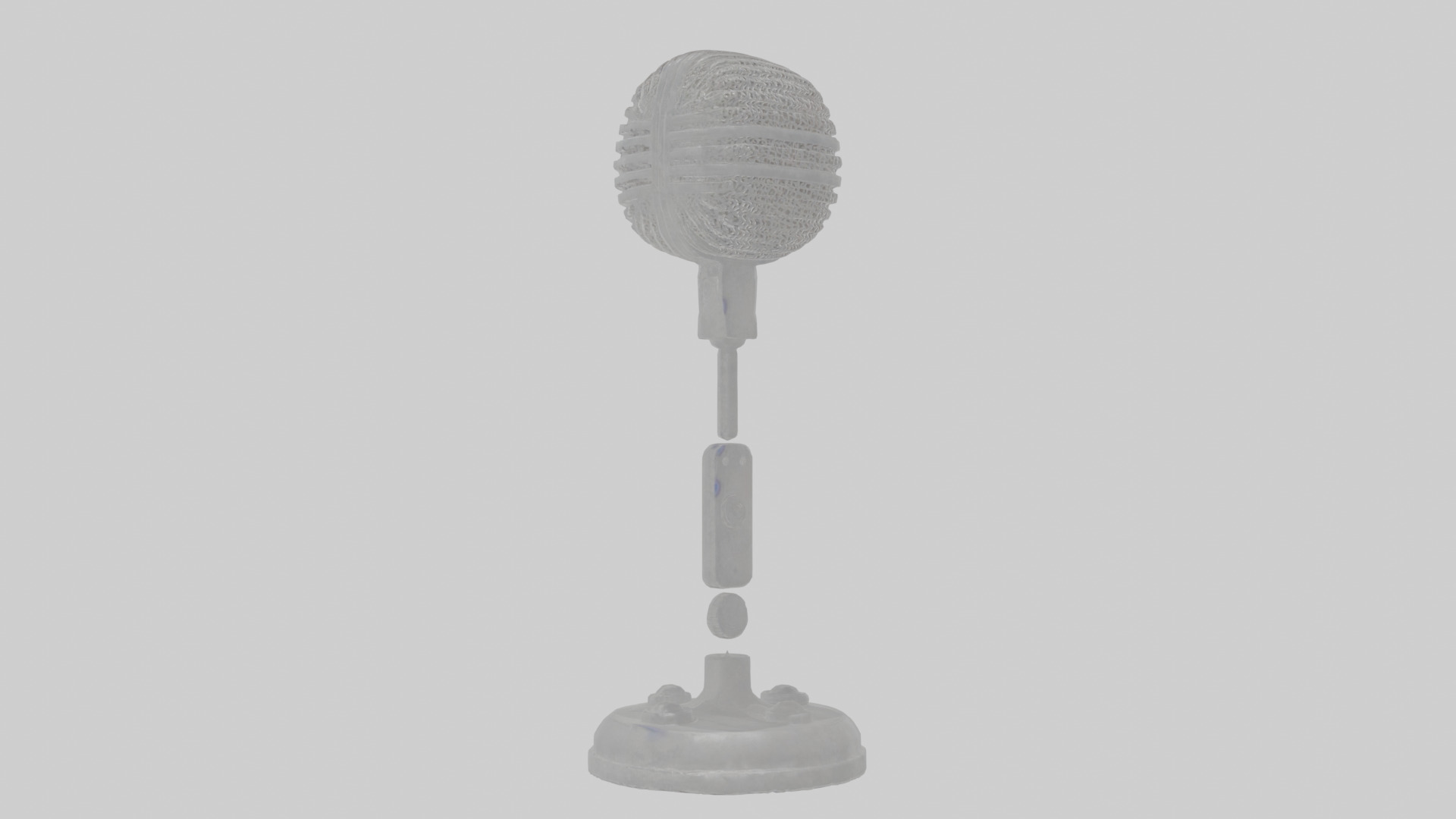 Cartoon Microphone Stand Low-poly 3D model_17