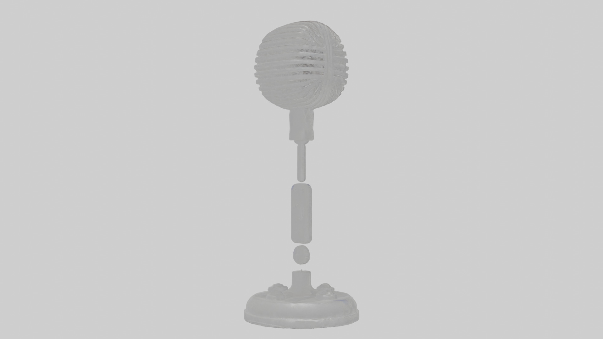 Cartoon Microphone Stand Low-poly 3D model_4