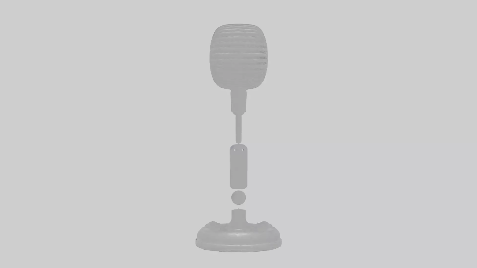 Cartoon Microphone Stand Low-poly 3D model_0