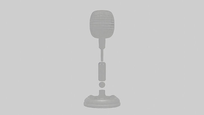 Cartoon Microphone Stand Low-poly 3D model