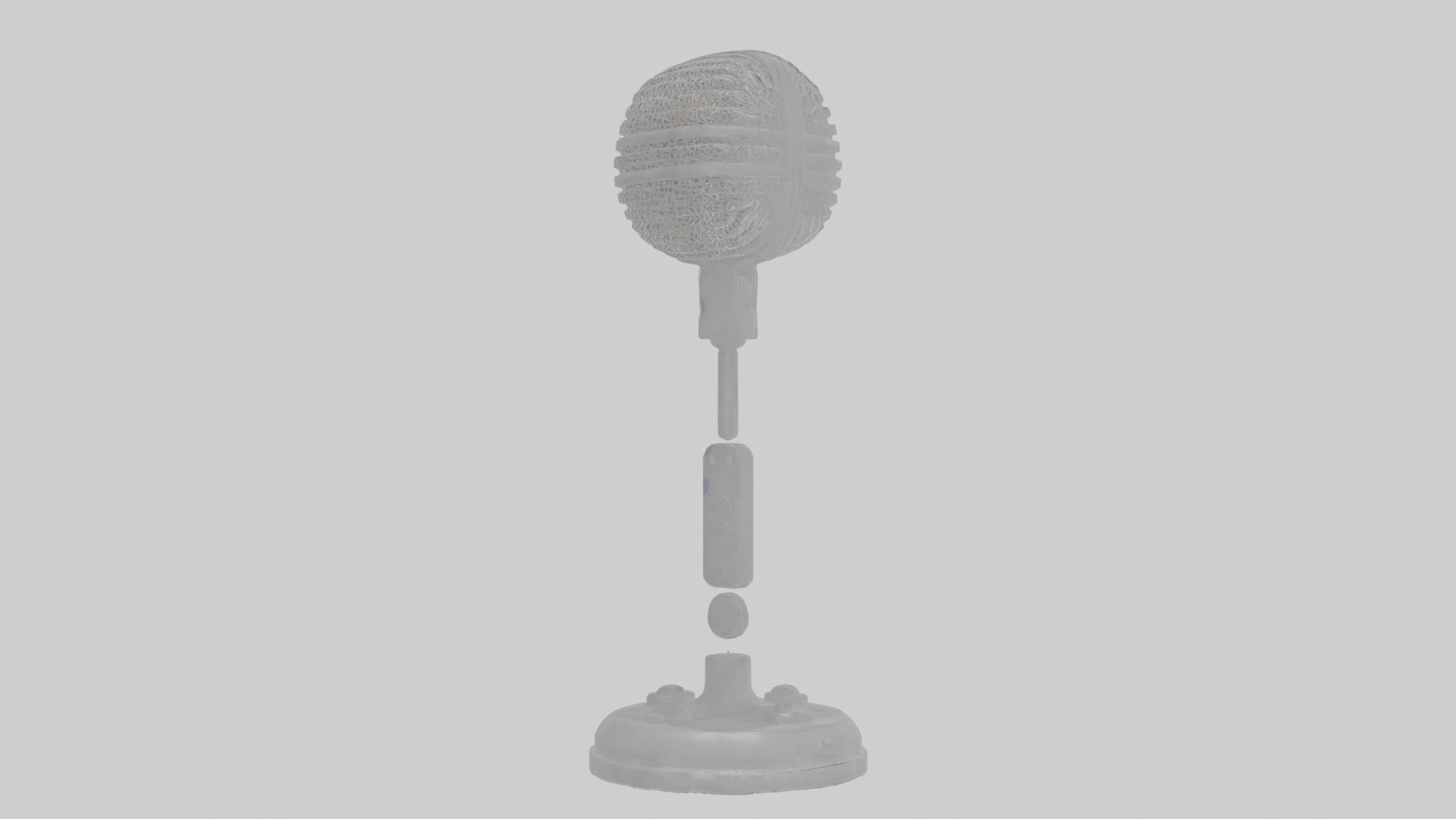 Cartoon Microphone Stand Low-poly 3D model_15