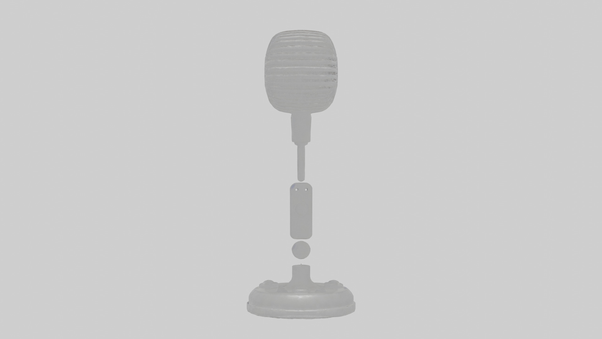 Cartoon Microphone Stand Low-poly 3D model_1
