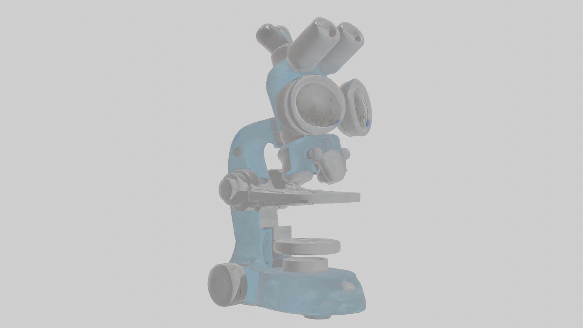 Cartoon Microscope Low-poly 3D model_10