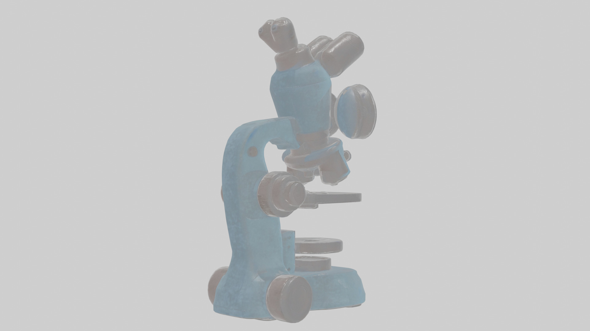 Cartoon Microscope Low-poly 3D model_3