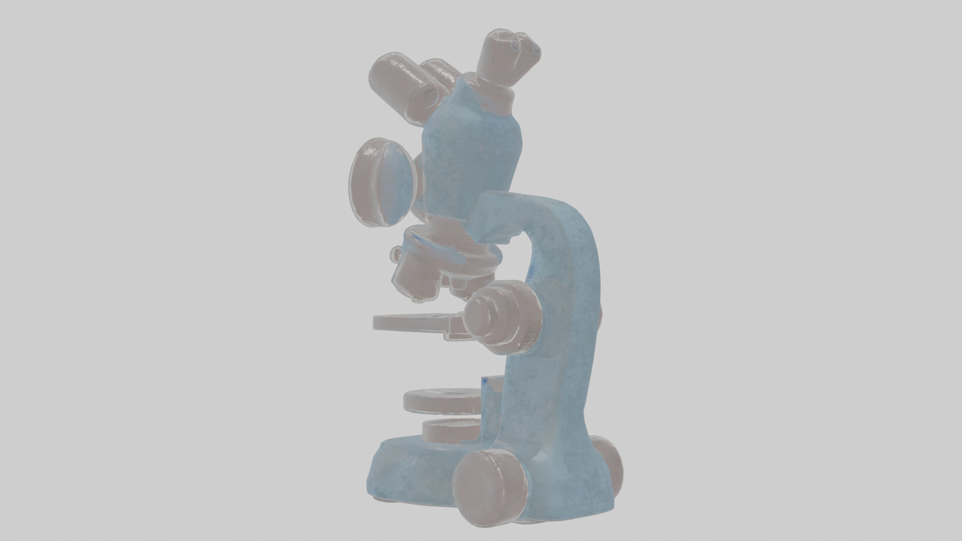 Cartoon Microscope Low-poly 3D model_2