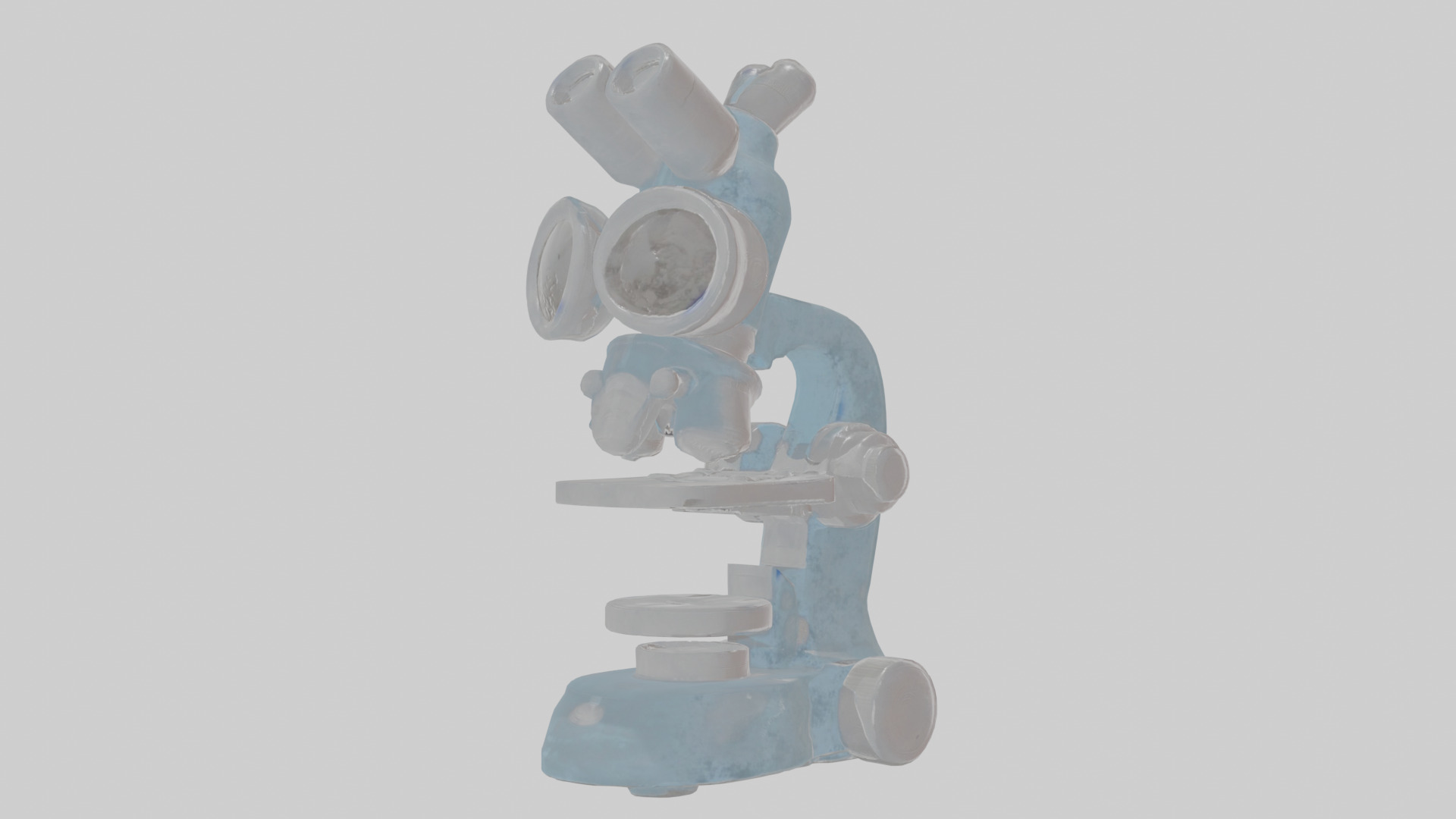 Cartoon Microscope Low-poly 3D model_16