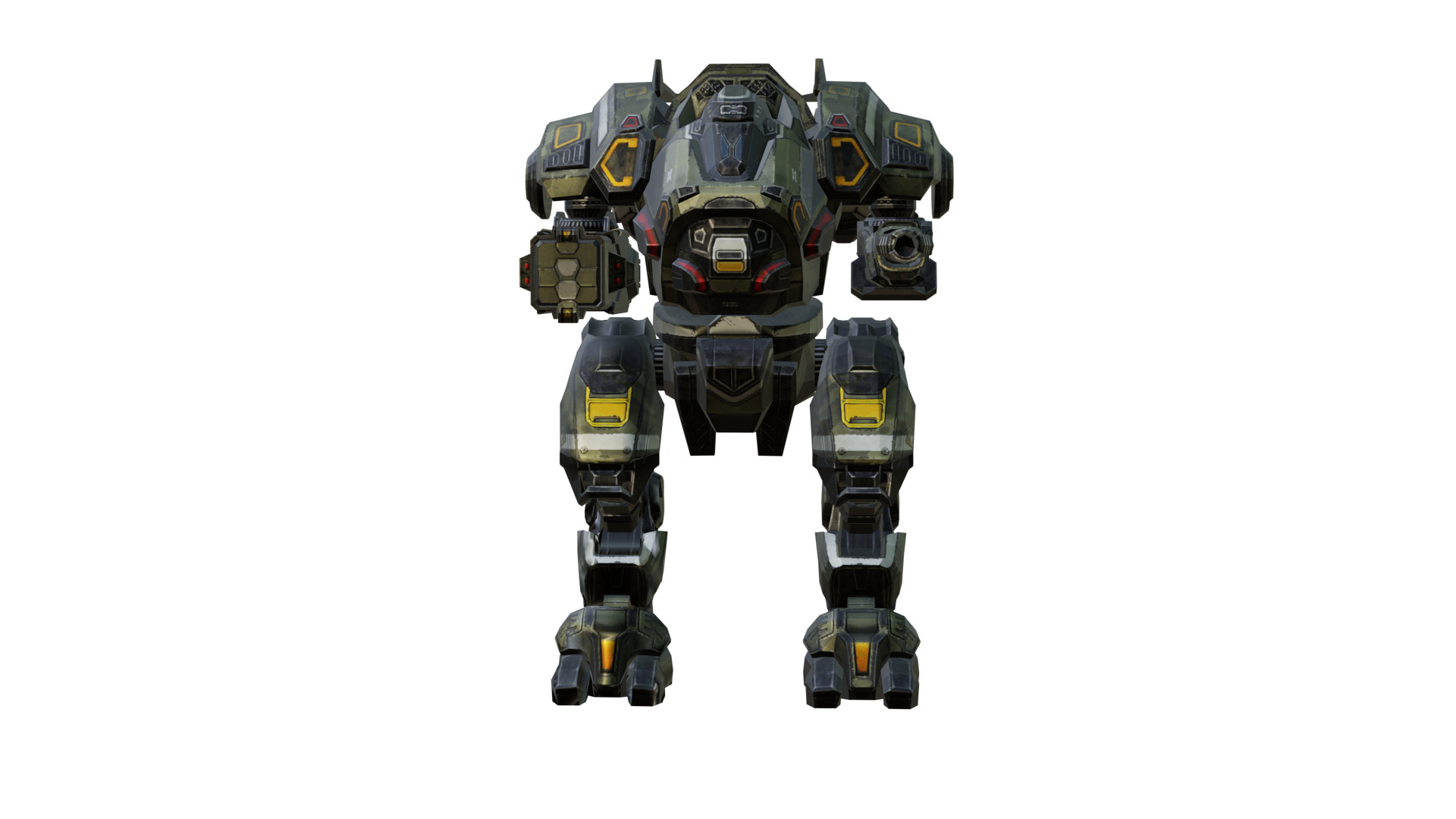 sci fi robot Low-poly 3D model_2