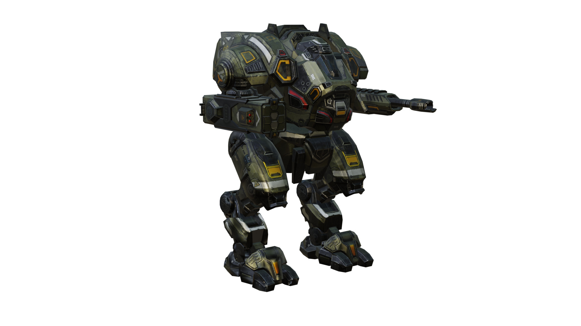 sci fi robot Low-poly 3D model_1