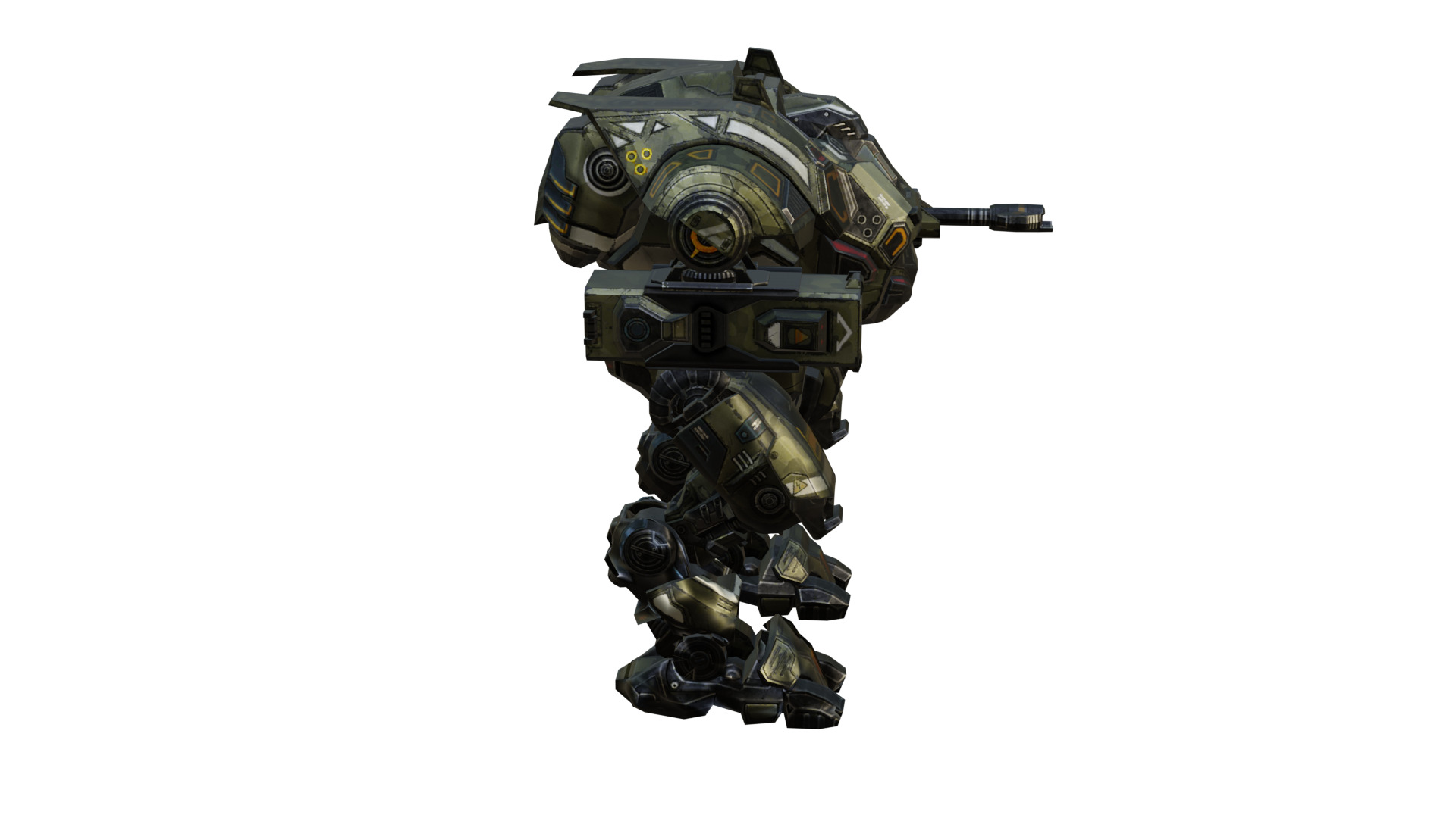 sci fi robot Low-poly 3D model_6