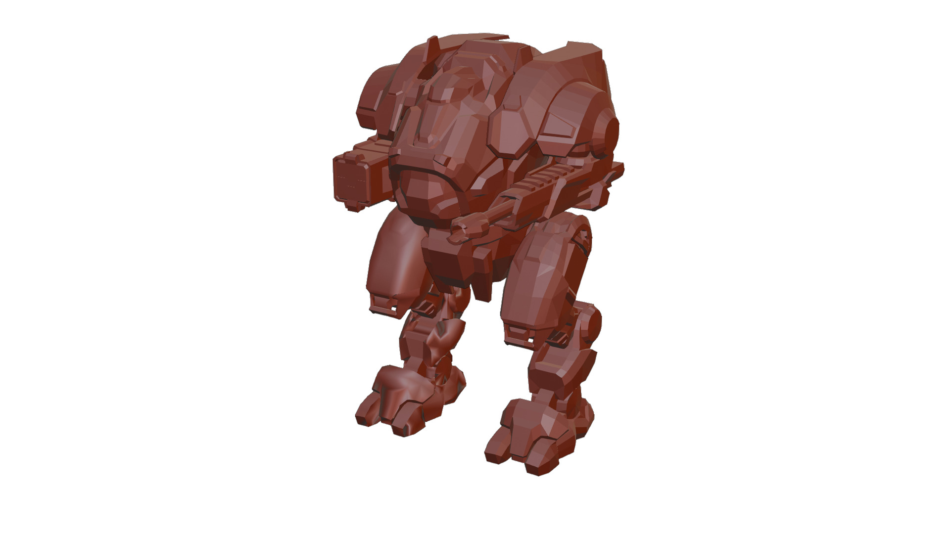 sci fi robot Low-poly 3D model_8