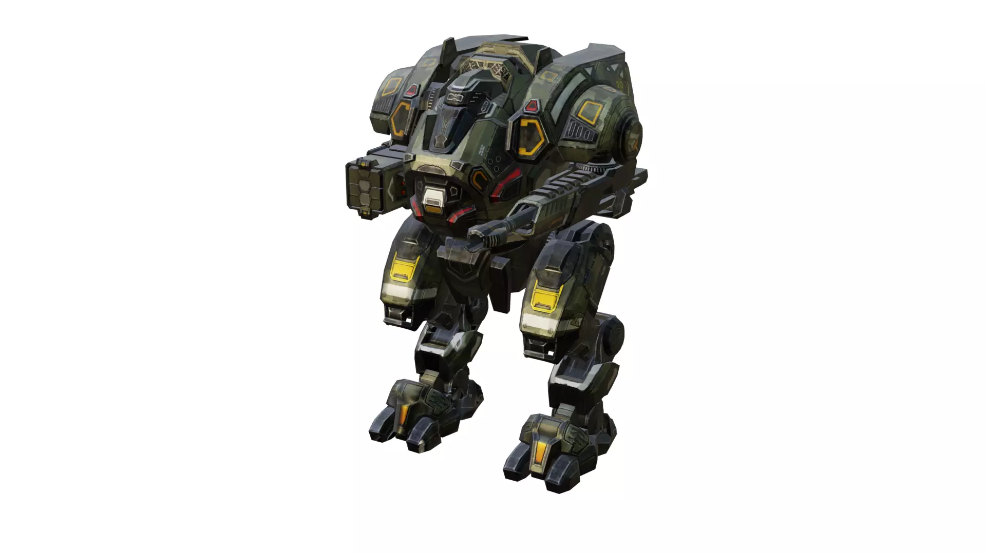 sci fi robot Low-poly 3D model_0