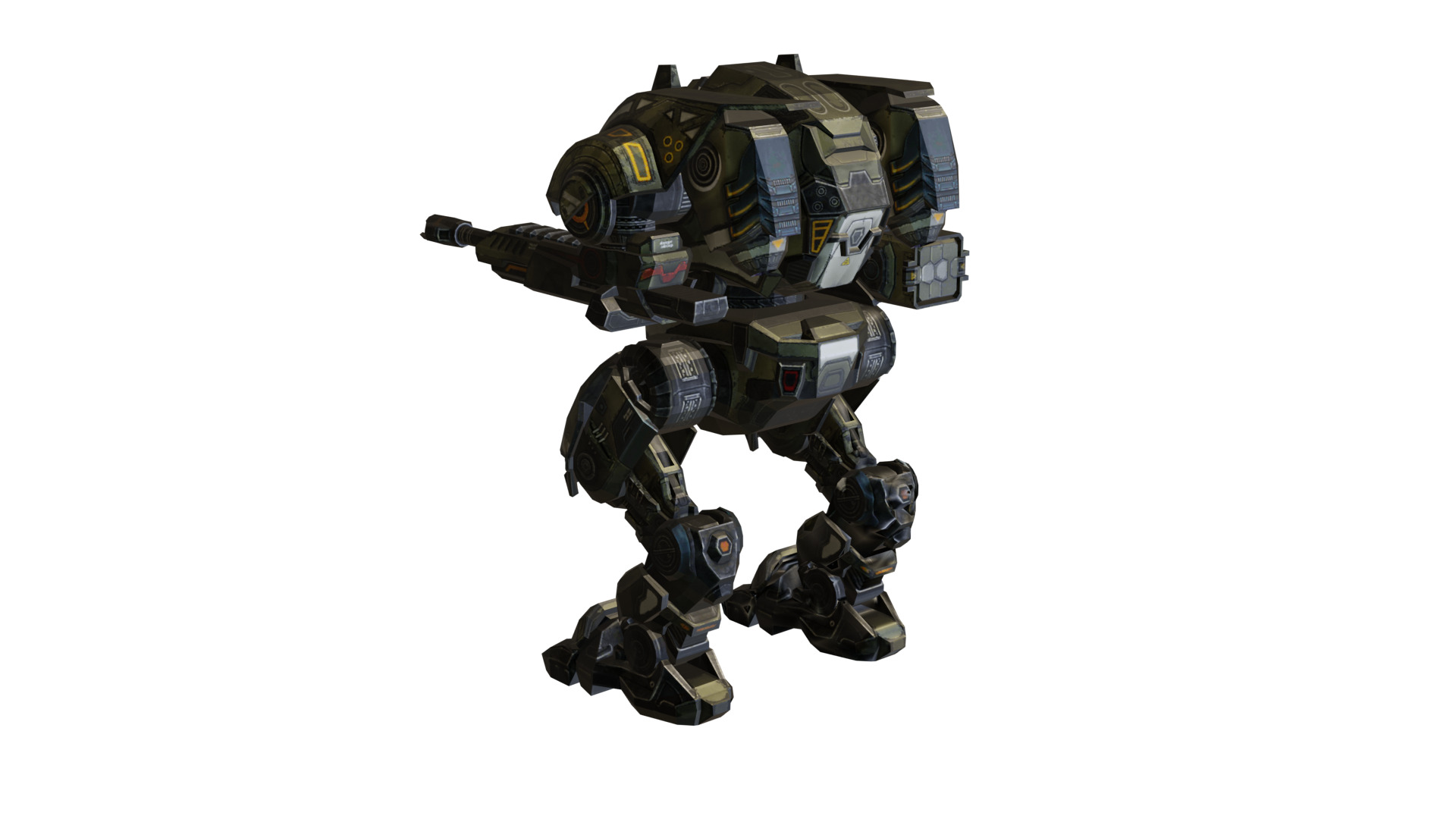 sci fi robot Low-poly 3D model_4