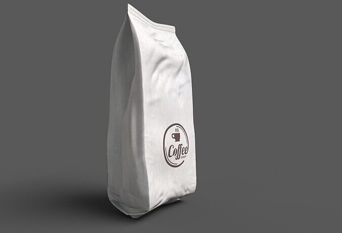 Coffee packet 3d model for AR-VR-GAME Low-poly 3D model