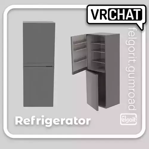 Refrigerator 3D Model for VRChat and Mobile Games Low-poly 3D model