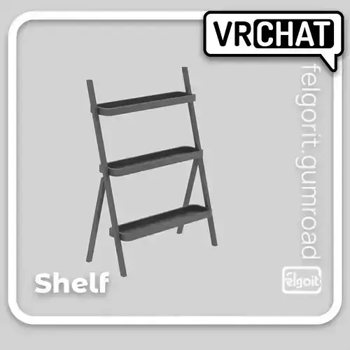 Shelf 3D Model for VRChat and Mobile Games Low-poly 3D model