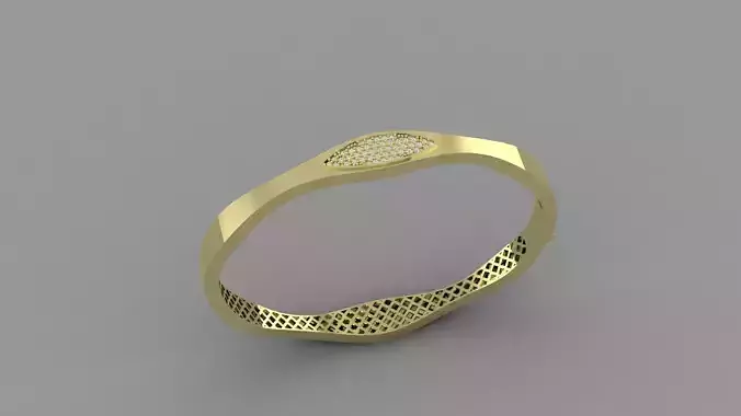 modern geometric bracelet 3d model- Elegant jewelry desing 