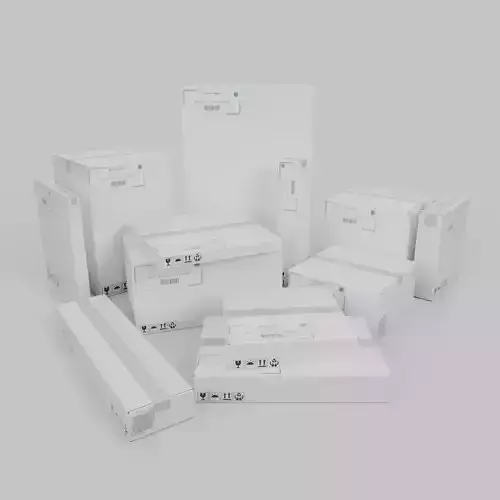 Complete White Cardboard box Collection -Rigged and Customizable 