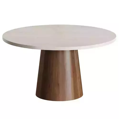 Jagger Dining Table Marble Top with Wood Base Low-poly 3D model