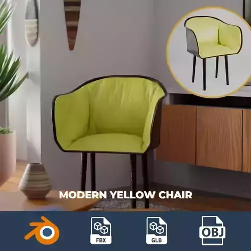 Modern Yellow Plastic Chair