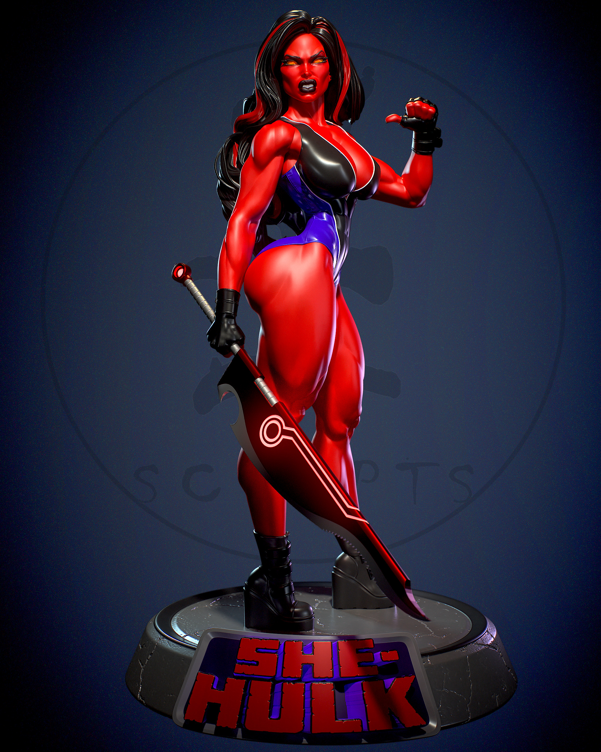 She-Hulk with NSFW 3D print model_11