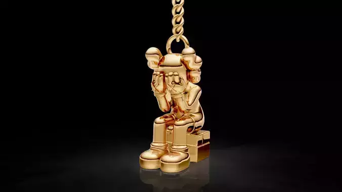 Kaws hey holder silver gold jewely printable model 3D print model