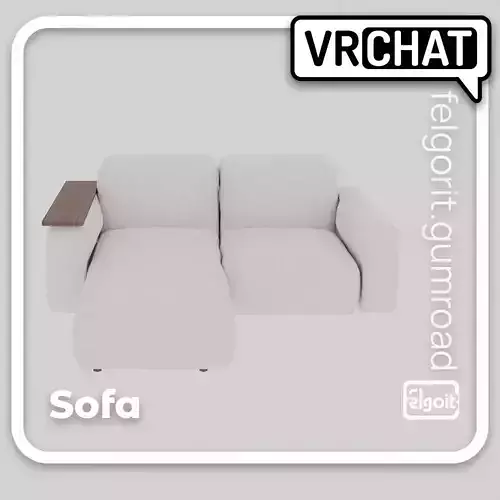 Sofa 3D Model for VRChat and Architectural Visualization Low-poly 3D model