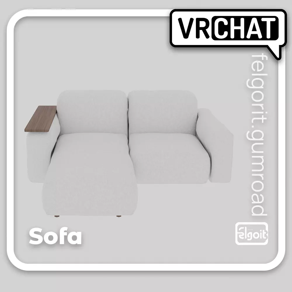 Sofa 3D Model for VRChat and Architectural Visualization Low-poly 3D model_0