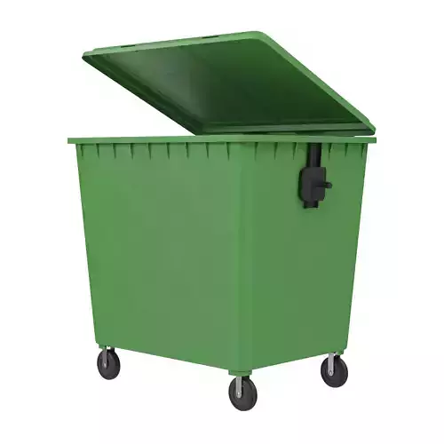 Wheeled Trash Bin Low-poly 3D model