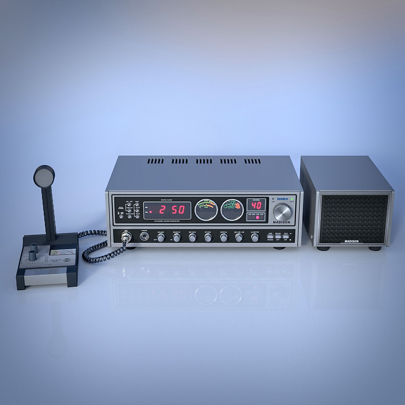 Uniden Madison CB Radio 3D model_1