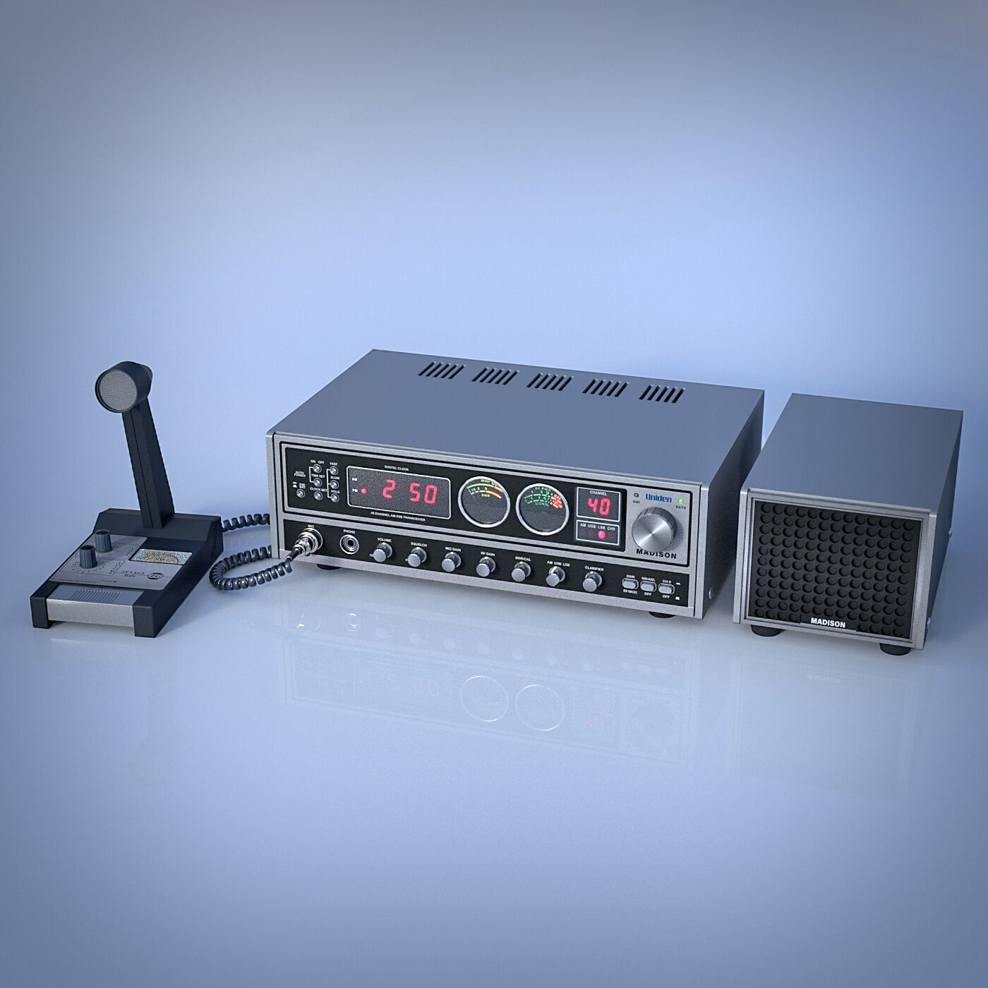 Uniden Madison CB Radio 3D model_2