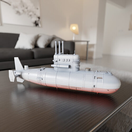 submarine 3D print model