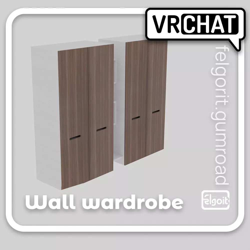 Wall Wardrobe 3D Model Low-poly 3D model_0
