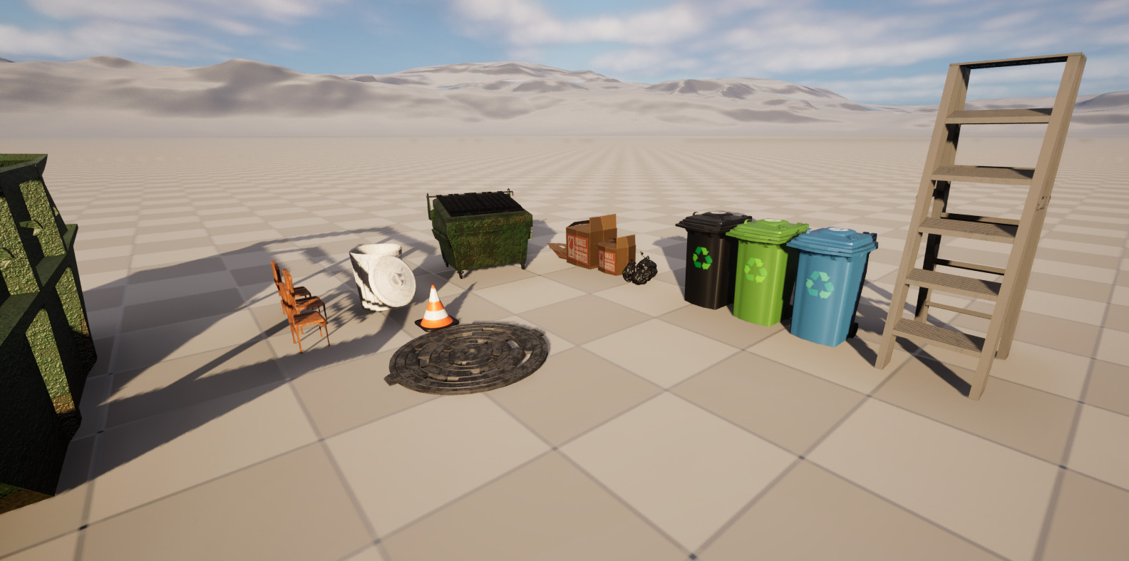 Alleyway Environment Asset Pack - Realistic Low Poly Gameready Low-poly 3D model_10