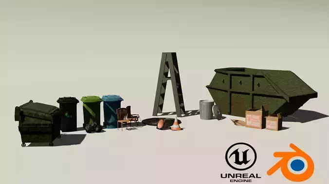 Alleyway Environment Asset Pack - Realistic Low Poly Gameready