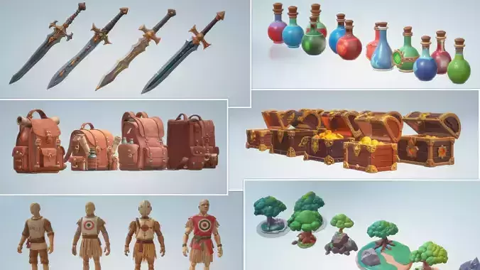 Stylized Fantasy Asset Pack 3D print model