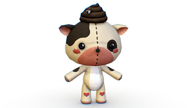 Soft White Bear Toy Rigged Skinned Cuddly Fluffy Plush  Low-poly 3D model